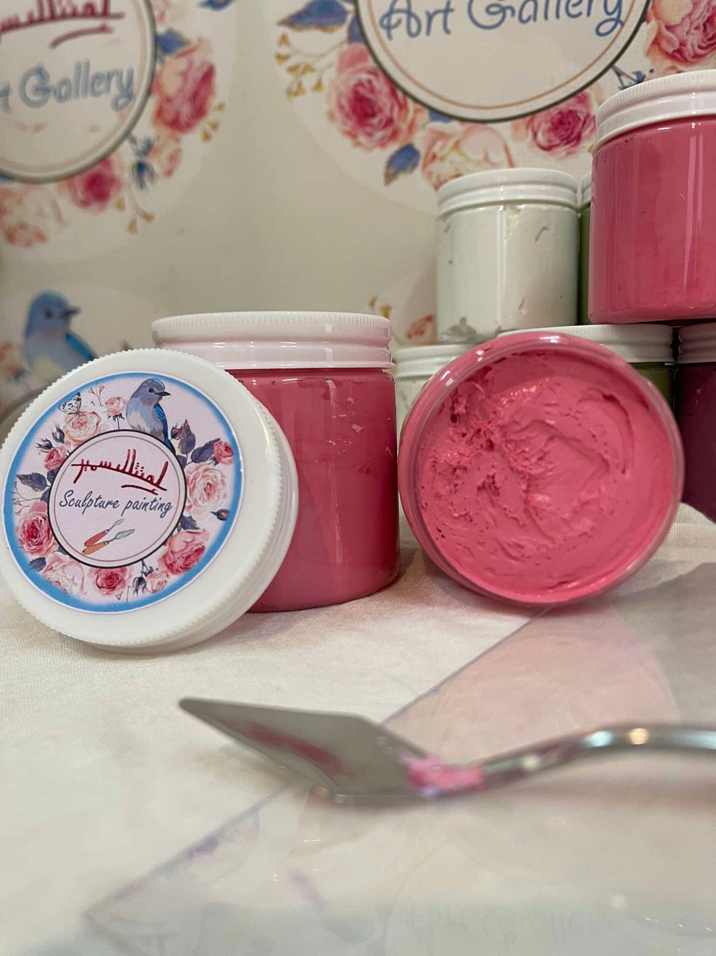 Hot pink sculpture painting paste