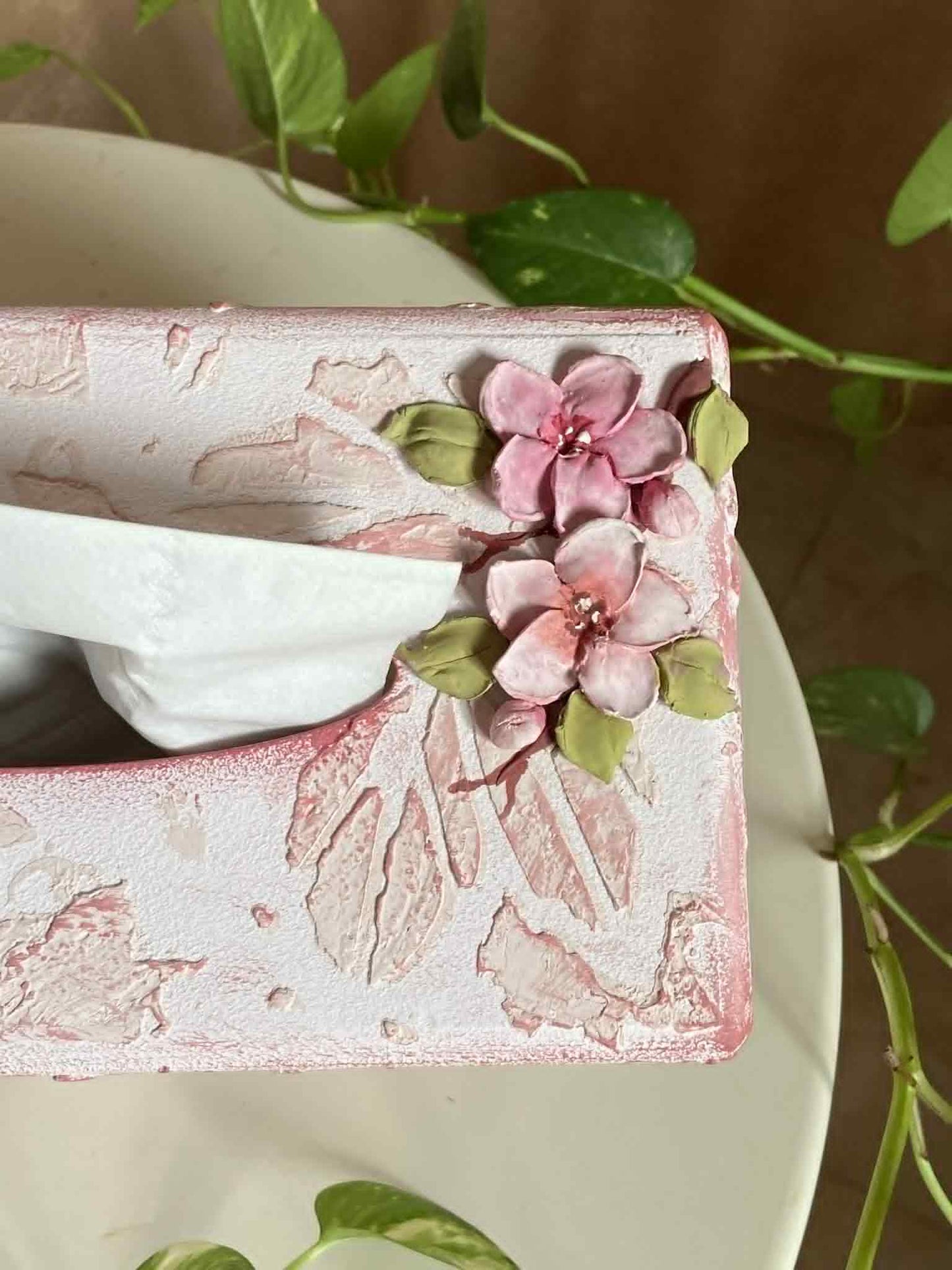 Blossoms Tissue box and basket