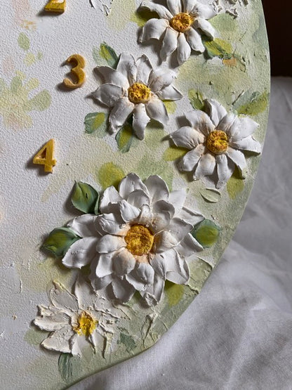 White flowers clock