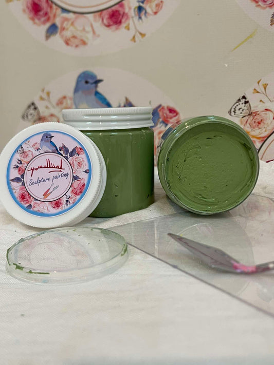 Olive green sculpture painting paste
