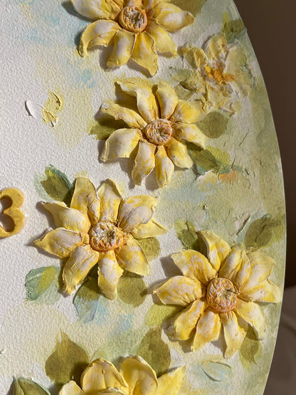 White flowers clock